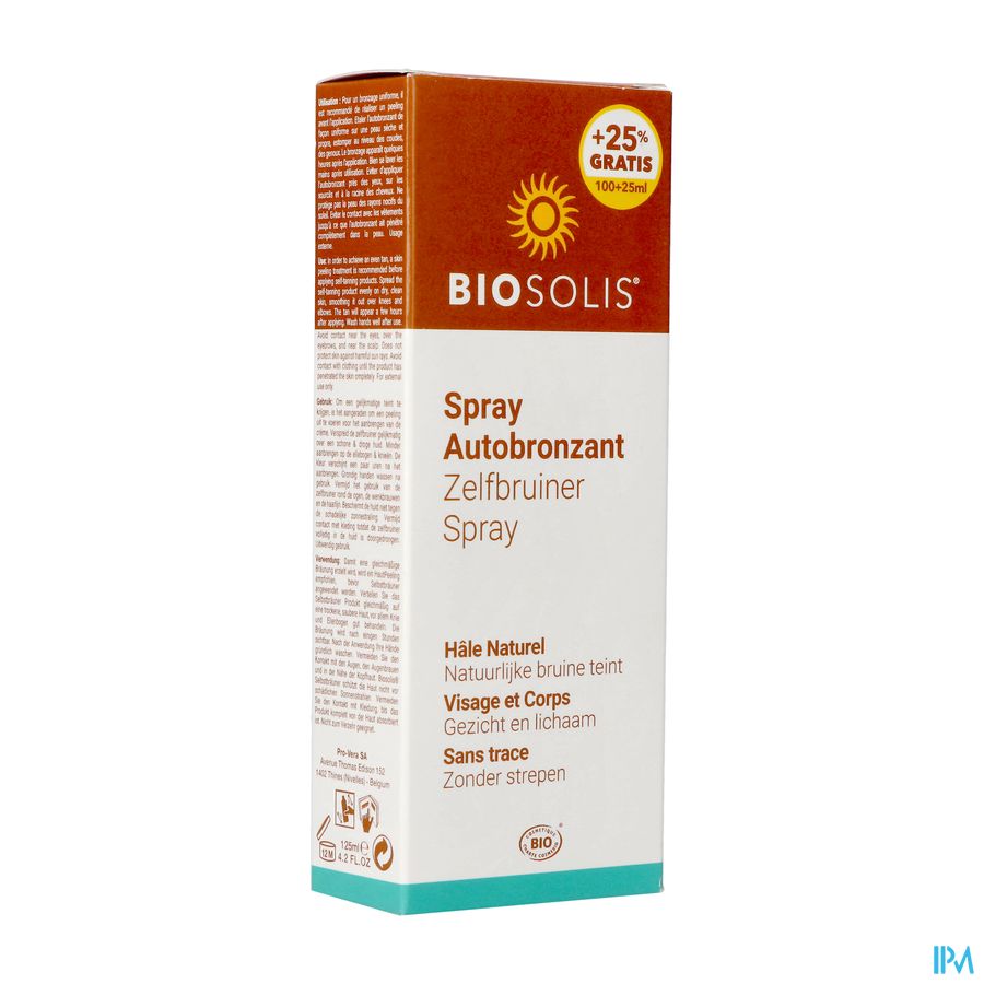 Biosolis Zelfbruiner Spray 100ml+25ml Grat.