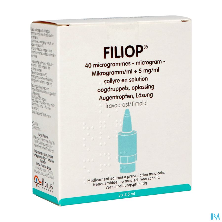 Filiop 40mcg/ml + 5mg/ml Collyre Opl 3 X 2,5ml Filiop 40mcg/ml + 5mg/ml Collyre Opl 3 X 2,5ml