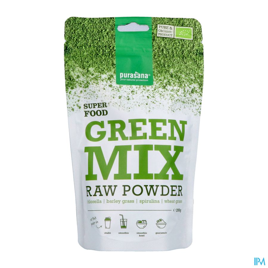 Purasana Vegan Green Mix Pdr 200g Be-bio-02 Purasana Vegan Green Mix Pdr 200g Be-bio-02