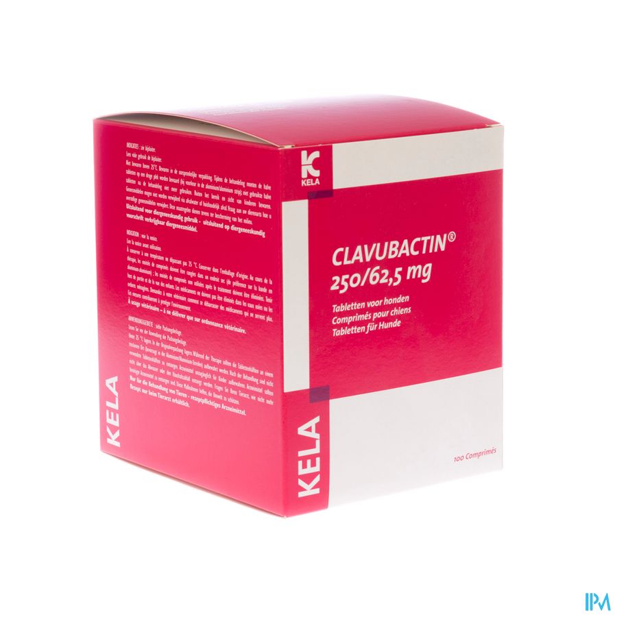 Clavubactin Kela 250/62.5mg Hond Tabl 100 Clavubactin Kela 250/62.5mg Hond Tabl 100
