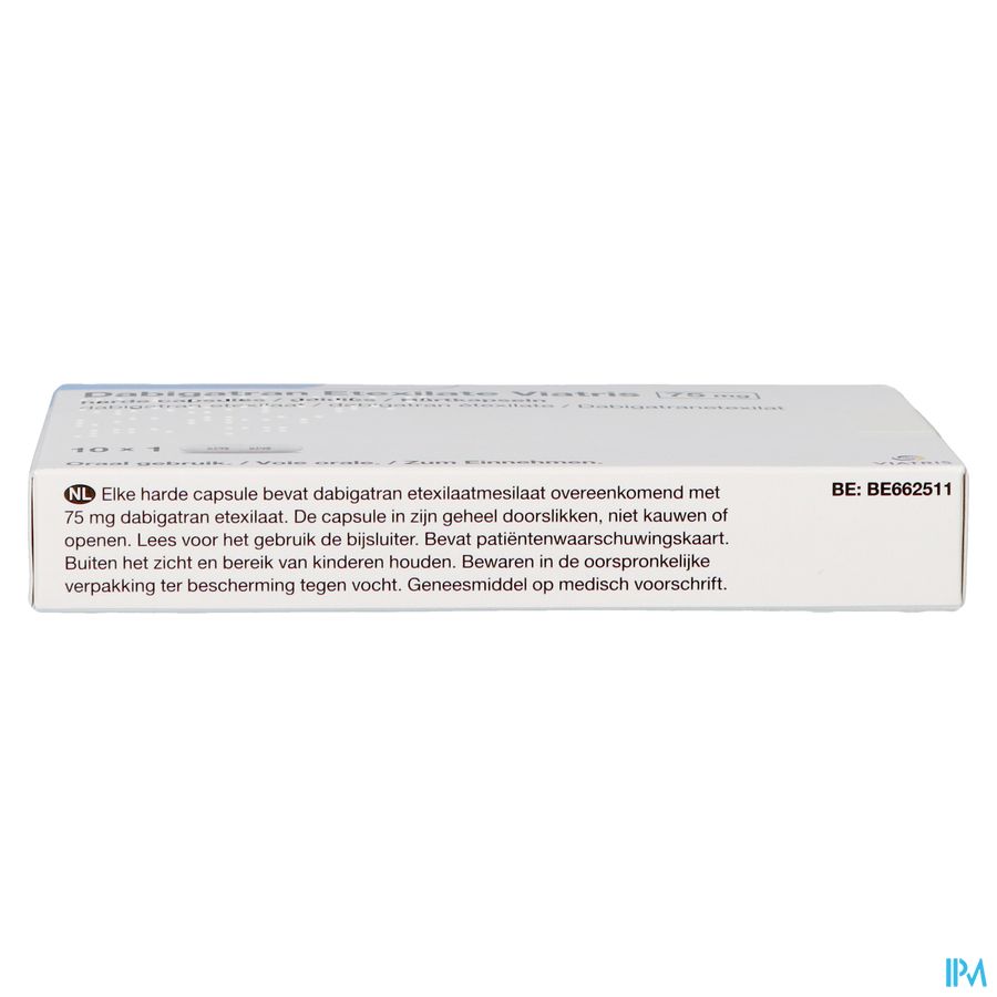 Dabigatran Etexilate Viatris 75mg Harde Caps 10 3