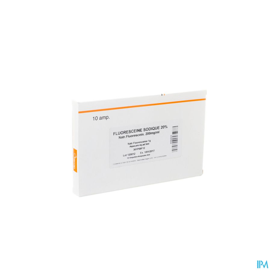 Sterop Fluoresceine Na- 5ml 1g 10 Amp