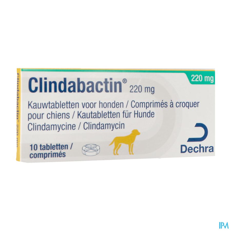 Clindabactin 220mg Kauwtabletten Honden Katten 10 Clindabactin 220mg Kauwtabletten Honden Katten 10