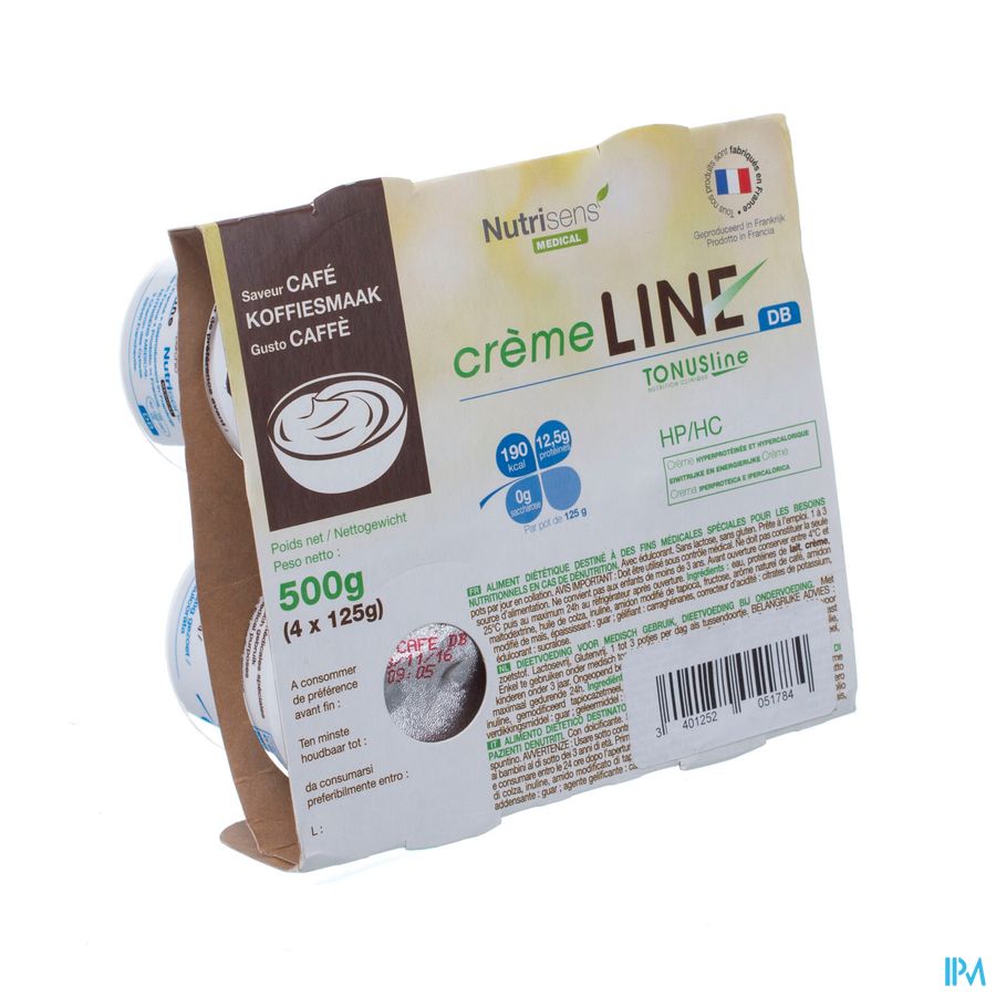 Cremeline+ Db Koffie Z/lactose 4x125g Cremeline+ Db Koffie Z/lactose 4x125g