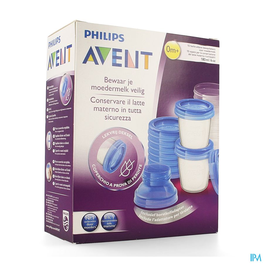 Philips Avent Via Natural Moedermelk Bewaarbekerset SCF618/10 Philips Avent Via Natural Moedermelk Bewaarbekerset SCF618/10