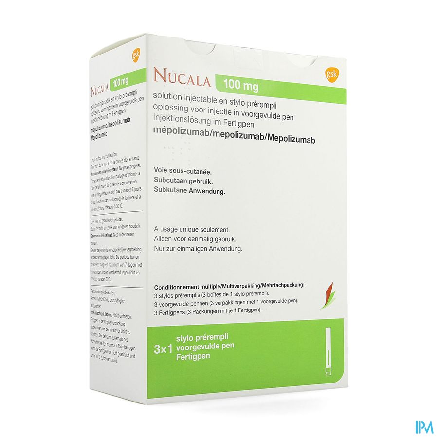 Nucala 100mg Opl Inj Voorgevulde Pen 3 X 1ml Nucala 100mg Opl Inj Voorgevulde Pen 3 X 1ml