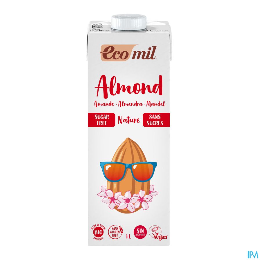 Ecomil Amandelmelk Zonder Suiker 1l Ecomil Amandelmelk Zonder Suiker 1l