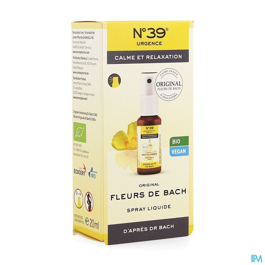 Fleurs de Bach Bio N°39 Urgence Spray 20ml Fleurs de Bach Bio N°39 Urgence Spray 20ml