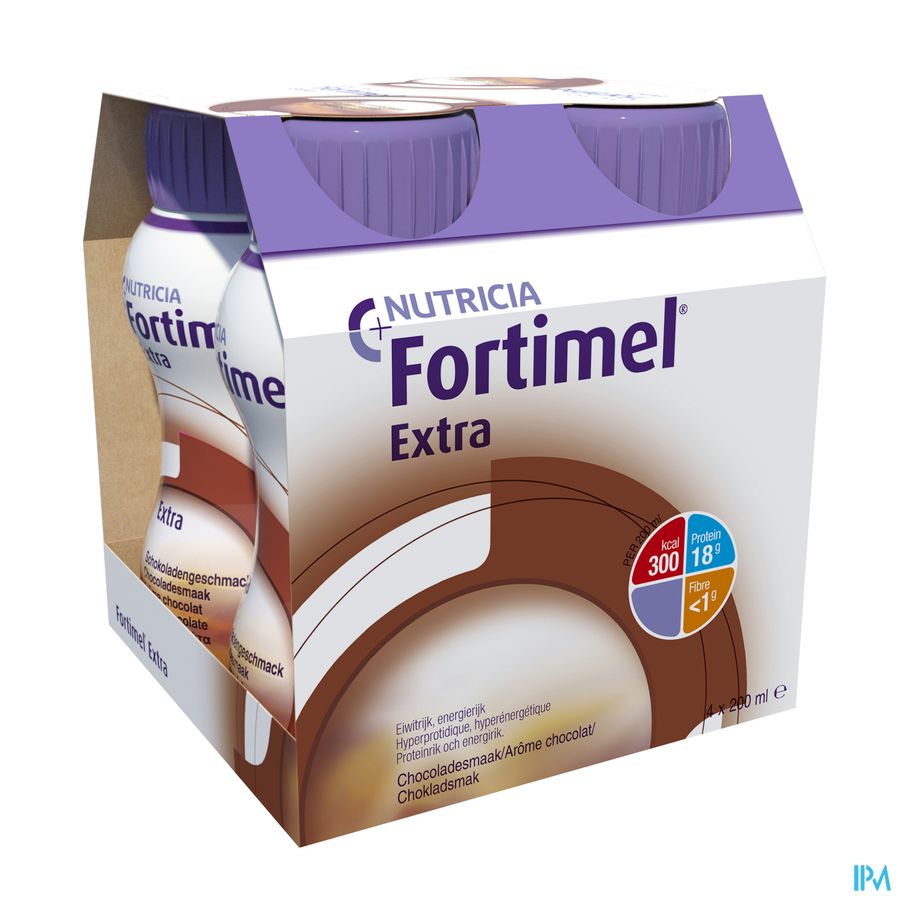 Fortimel Extra Chocolade Flesjes 4x200ml