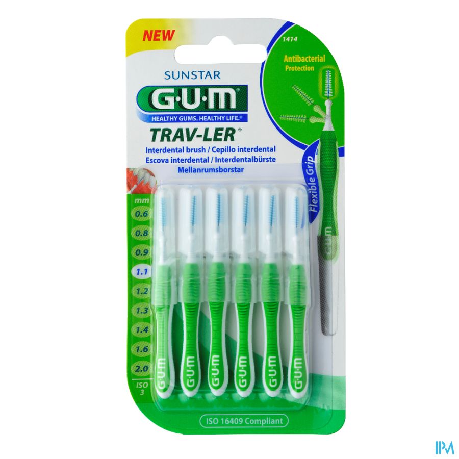 Gum Trav-ler Interdent.borsteltje 1,1mm 6 1414m6 Gum Trav-ler Interdent.borsteltje 1,1mm 6 1414m6