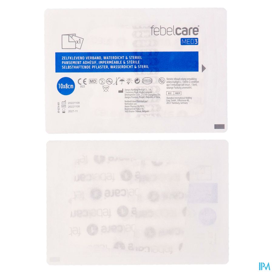 Febelcare Med3 Verb.zelfkl Ster.wtp 8x10cm 5 4