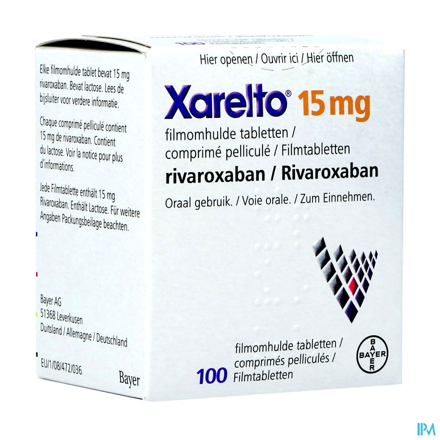 Xarelto 15mg Filmomh Tabl 100 X 15mg Xarelto 15mg Filmomh Tabl 100 X 15mg