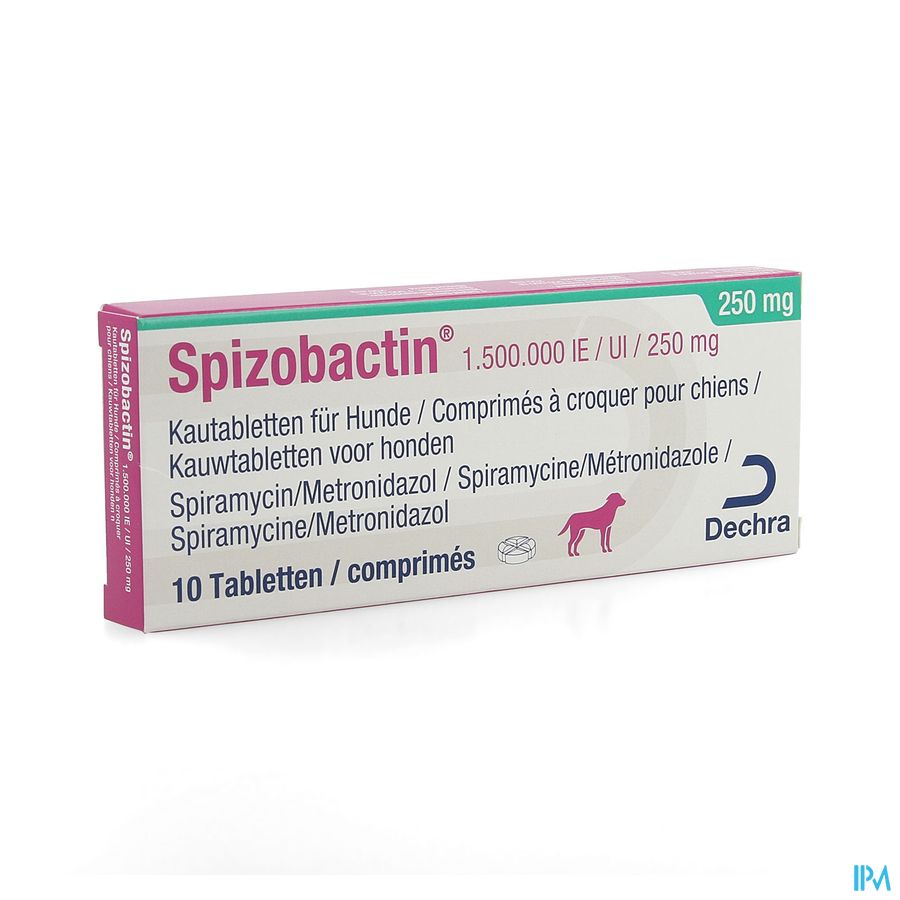 Spizobactin 1.500.000ie/250mg Hond Kauwtabl 10 Spizobactin 1.500.000ie/250mg Hond Kauwtabl 10