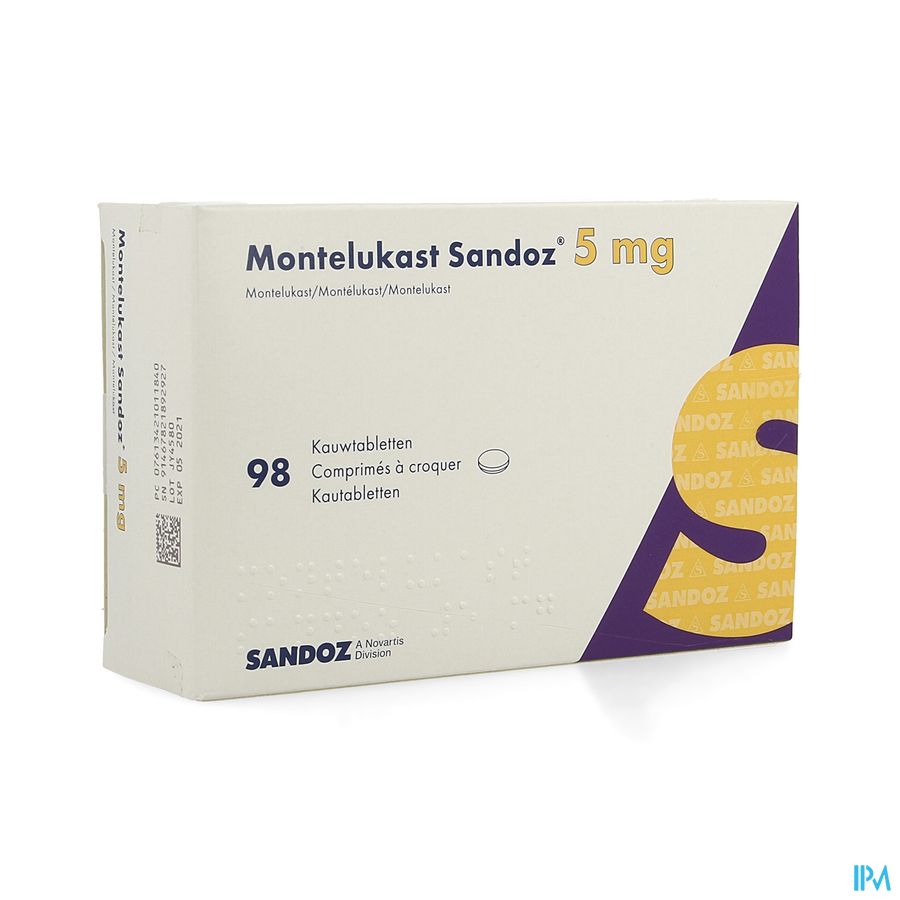 Montelukast Sandoz Comp A Croquer 98 X 5mg Montelukast Sandoz Comp A Croquer 98 X 5mg