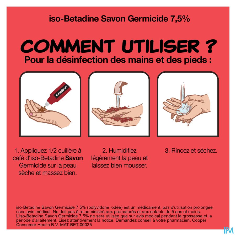 Iso Betadine Savon Germicide 7,5% 125ml Nf 4