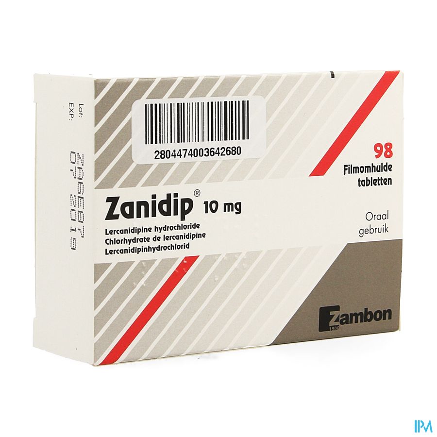 Zanidip Pi Pharma Comp 98 X 10mg Pip Zanidip Pi Pharma Comp 98 X 10mg Pip