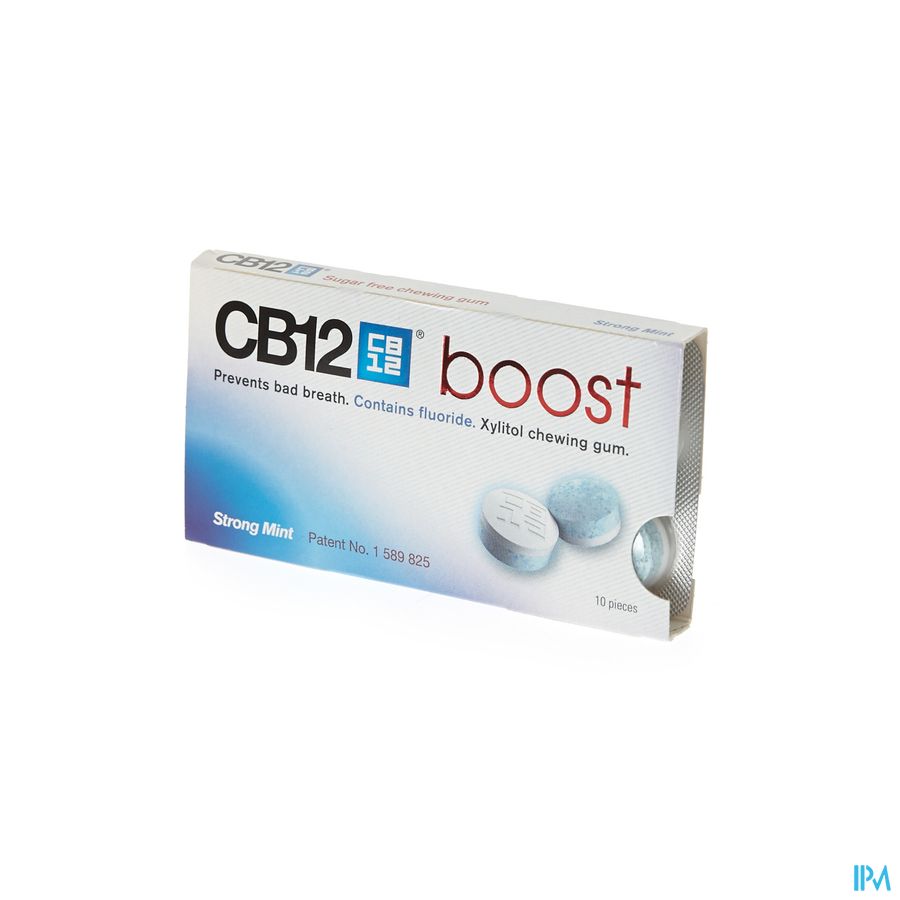 Cb12 Boost Chewing Gum Strong Mint S/sucre 10
