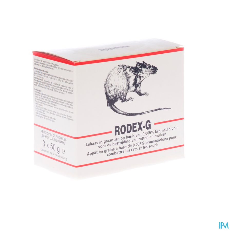 Rodex-g Korrels Ratten-muizen 3x50g Rodex-g Korrels Ratten-muizen 3x50g