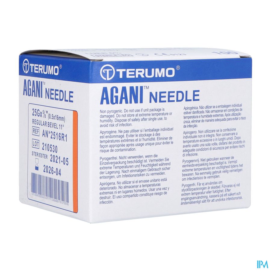 Terumo Aiguille Agani 25g 5/8 Rb Orange 100 Terumo Aiguille Agani 25g 5/8 Rb Orange 100