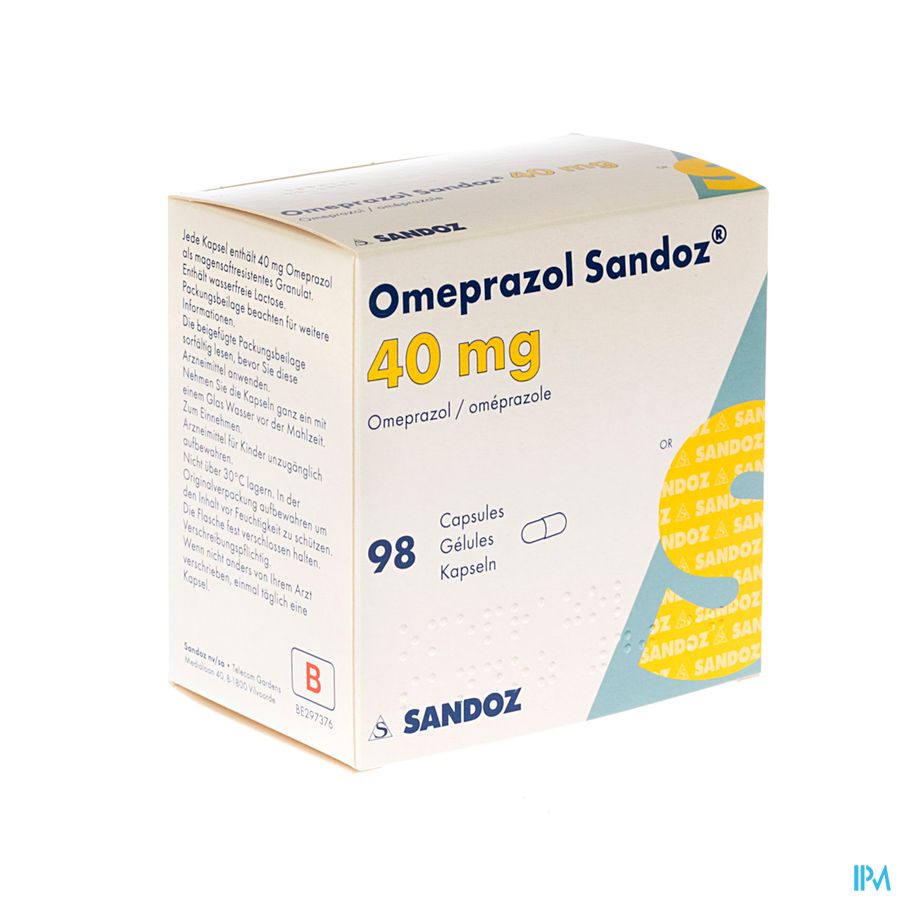Omeprazol Sandoz Caps Enter 98 X 40mg Omeprazol Sandoz Caps Enter 98 X 40mg