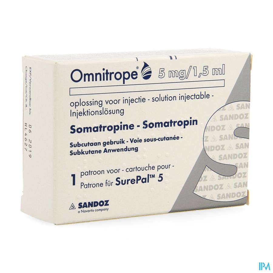 Omnitrope Sandoz 5mg/1,5ml Opl Inj Patroon Glas 1 Omnitrope Sandoz 5mg/1,5ml Opl Inj Patroon Glas 1