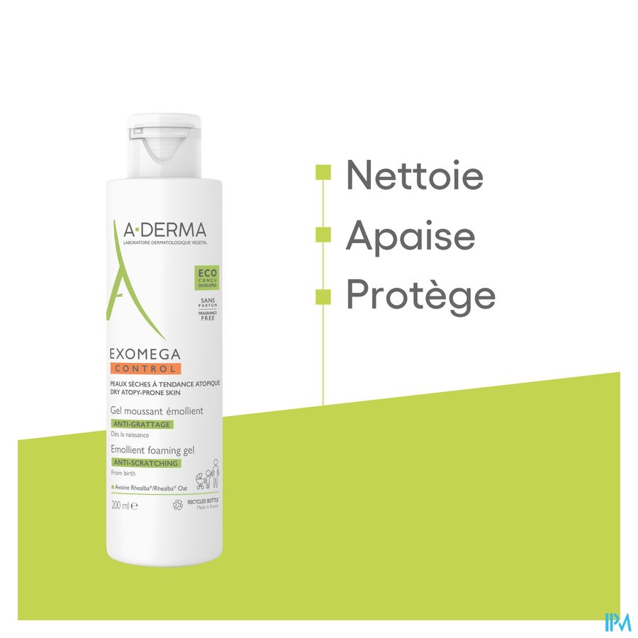 Aderma Exomega Control Emol. Schuimende Gel 200ml 14