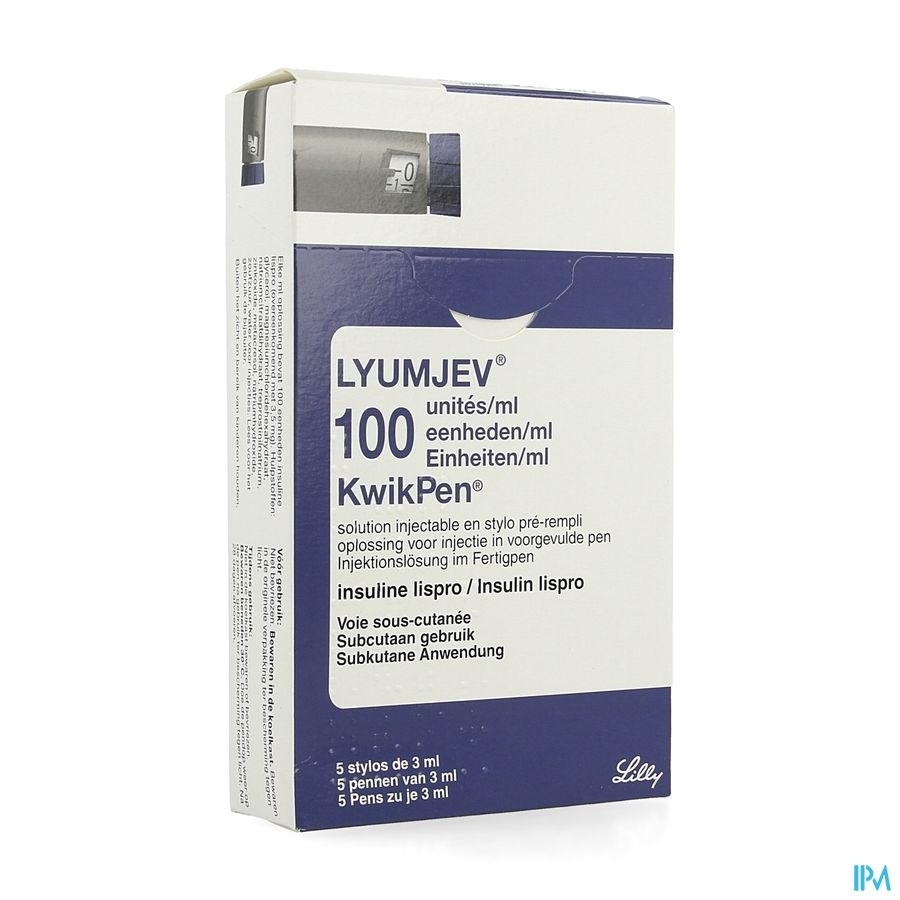 Lyumjev 100ie/ml Kwikpen Opl Inj Voorgev.pen 5x3ml Lyumjev 100ie/ml Kwikpen Opl Inj Voorgev.pen 5x3ml