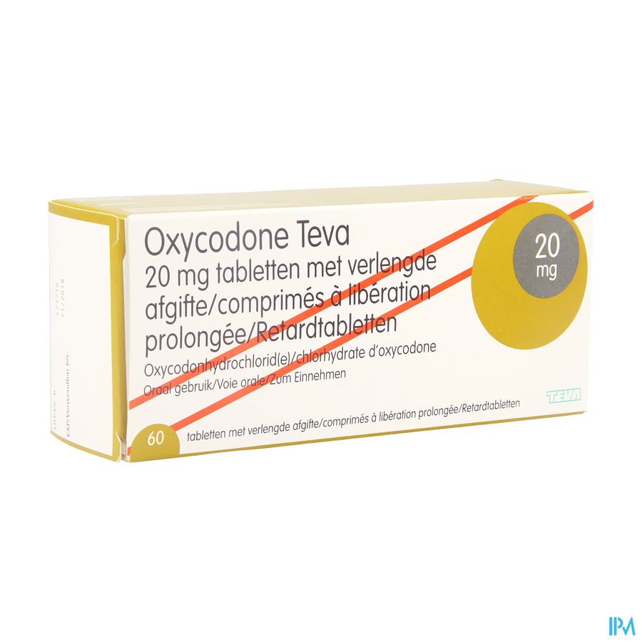 Oxycodone Teva 20mg Verlengde Afgifte Comp 60 Oxycodone Teva 20mg Verlengde Afgifte Comp 60