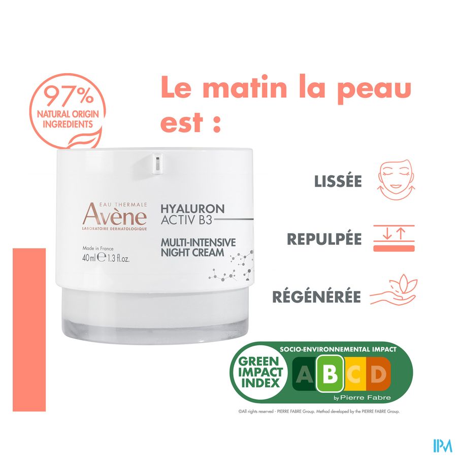 Avene Hyaluron Activ B3 Cr Regen. A/ride Nuit 40ml 12