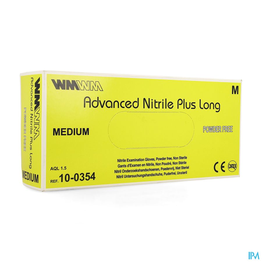 Advanced Handsch Nitril+ Long Poedervrij M 100