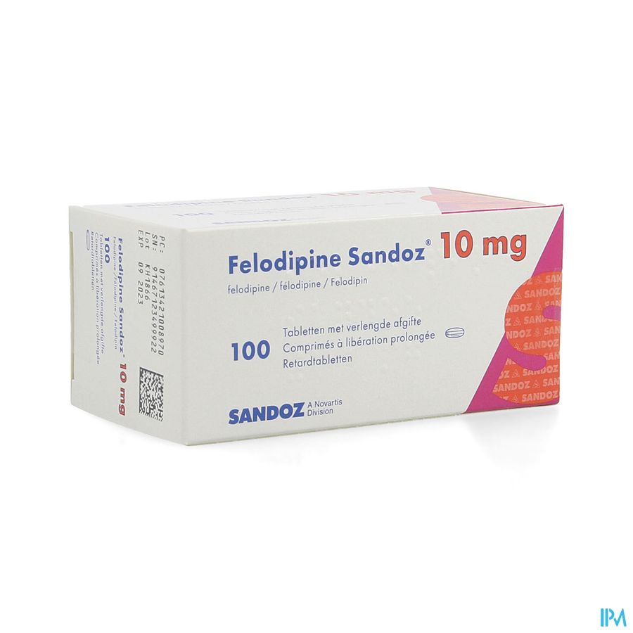 Felodipine Sandoz Comp Retard 100 X 10mg Felodipine Sandoz Comp Retard 100 X 10mg