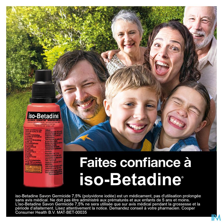 Iso Betadine Savon Germicide 7,5% 125ml Nf 5