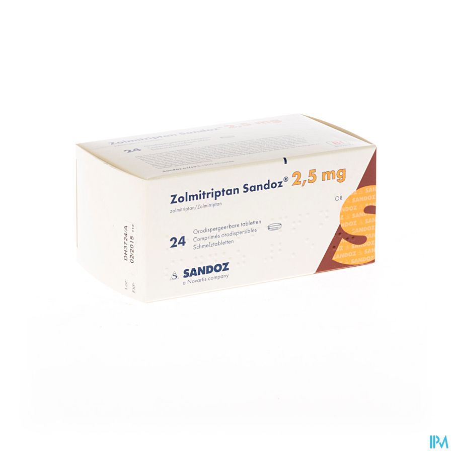 Zolmitriptan Sandoz 2,5mg Comp Orodisp 24 Zolmitriptan Sandoz 2,5mg Comp Orodisp 24