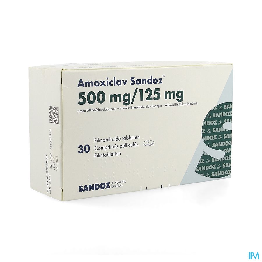 Amoxiclav Sandoz 500mg/125mg Comp 30 Amoxiclav Sandoz 500mg/125mg Comp 30