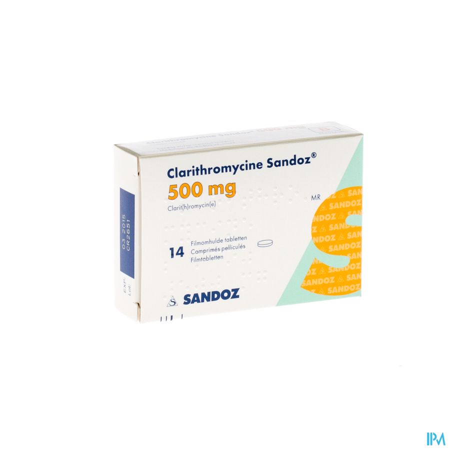 Clarithromycine Sandoz 500mg Filmomh Tabl 14