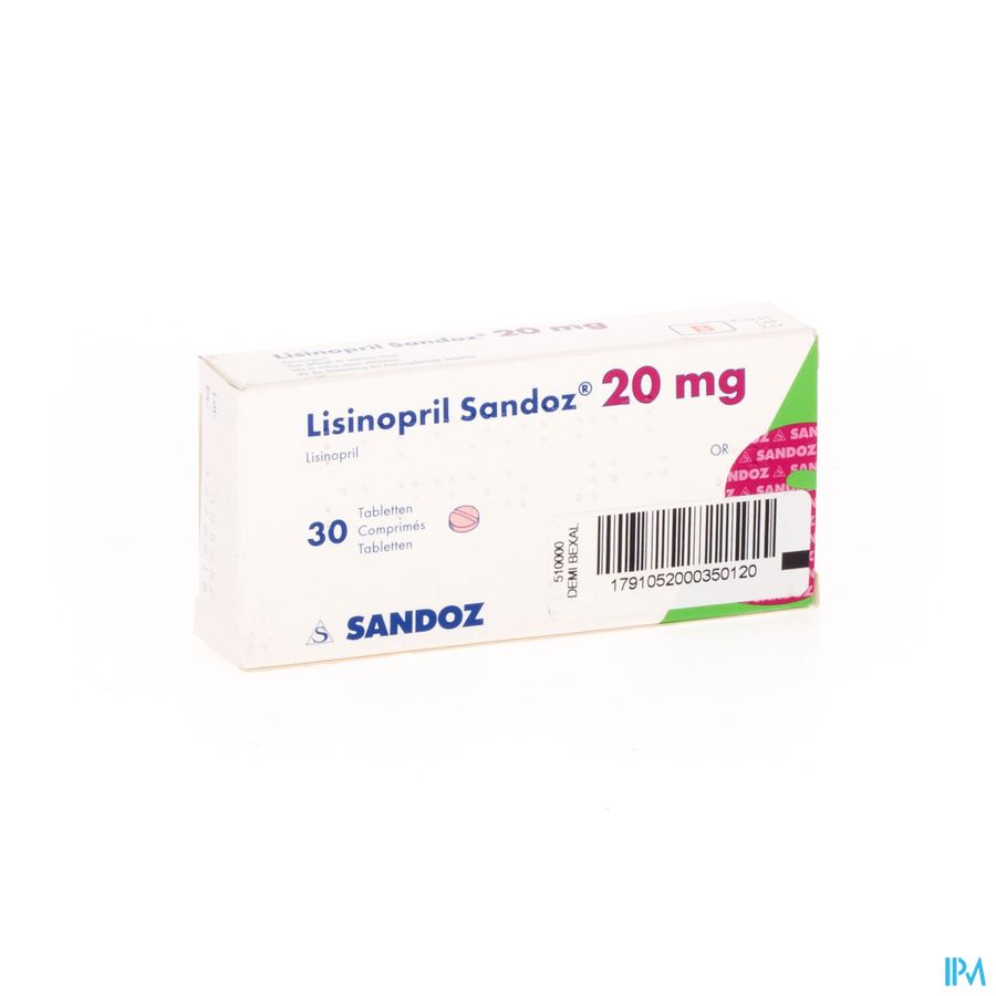 Lisinopril Sandoz 20mg Comp 30 X 20mg Lisinopril Sandoz 20mg Comp 30 X 20mg