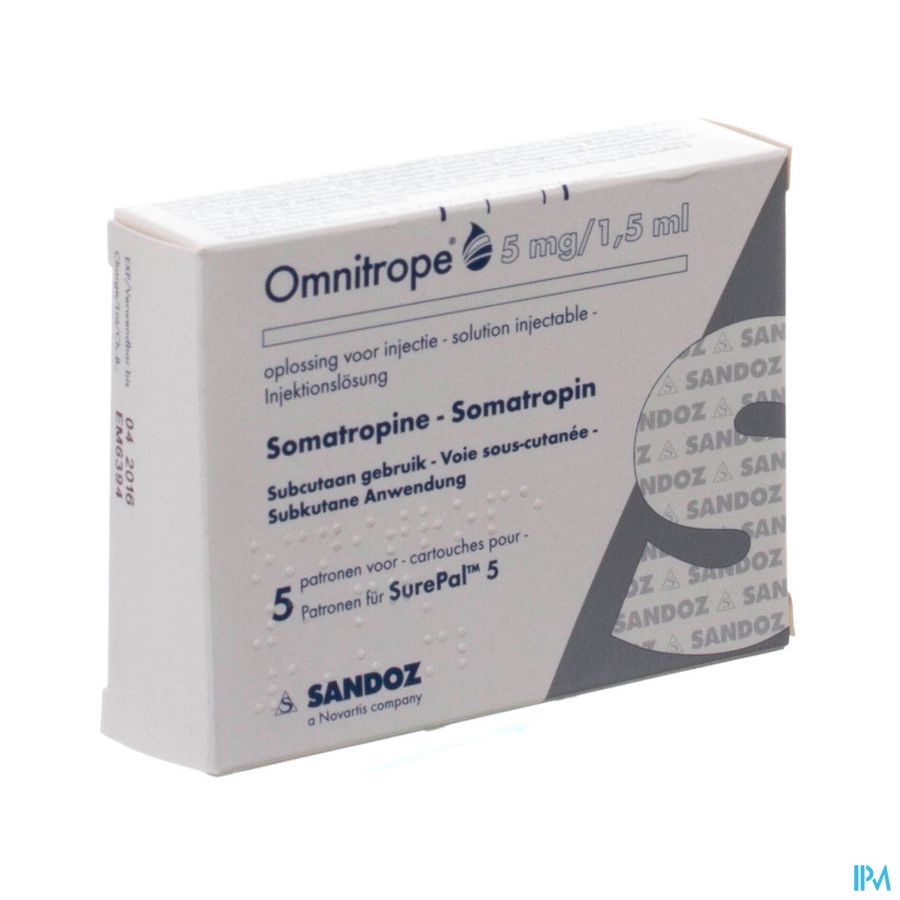 Omnitrope Sandoz 3,3mg/ml 5 Patr 1,5ml Stylo Omnitrope Sandoz 3,3mg/ml 5 Patr 1,5ml Stylo