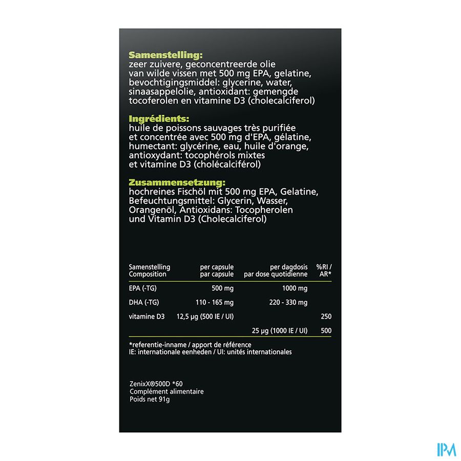 Zenixx 500 D Caps 60 3