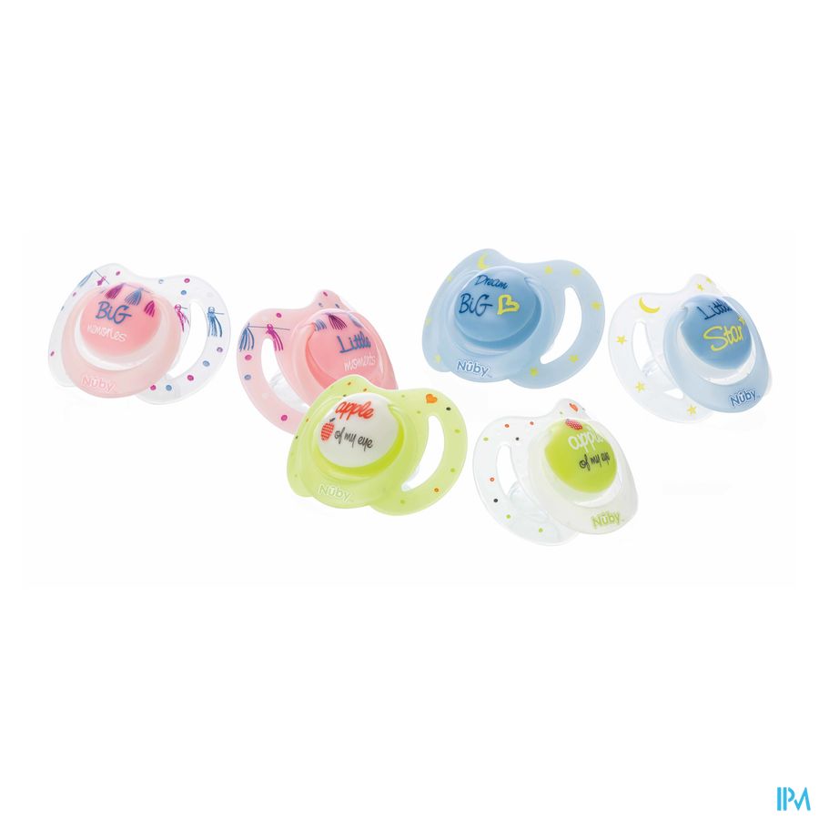 Nuby Little Moments Glow Ovalen Fopspenen 0-6m 2