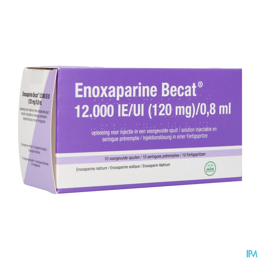 Enoxaparine Becat 12000ie 150mg/ml Voorgev.sp. 10 Enoxaparine Becat 12000ie 150mg/ml Voorgev.sp. 10