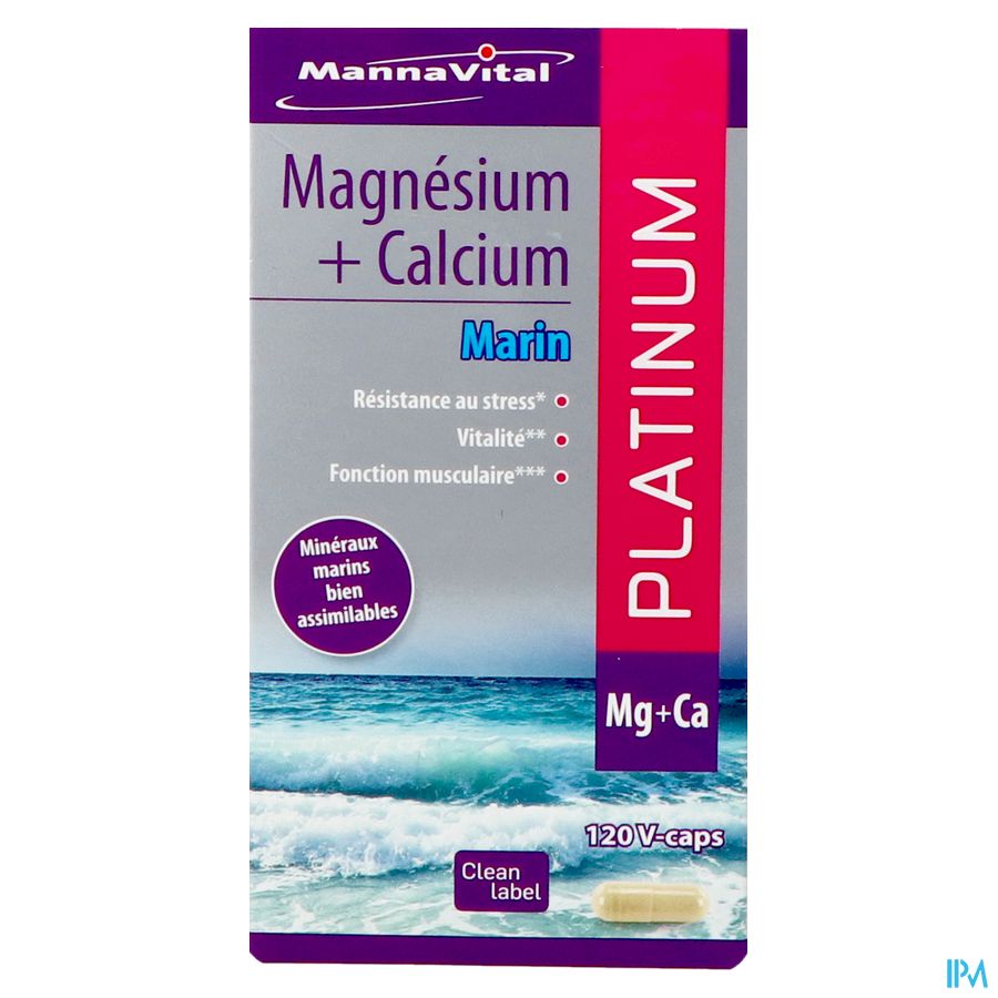 Mannavital Magnesium + Calcium Marin V-caps 120 2