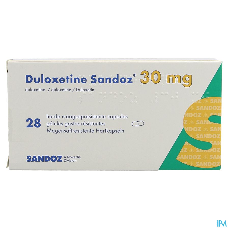 Duloxetine Sandoz 30mg Caps Hard Maagsapresist. 28 3