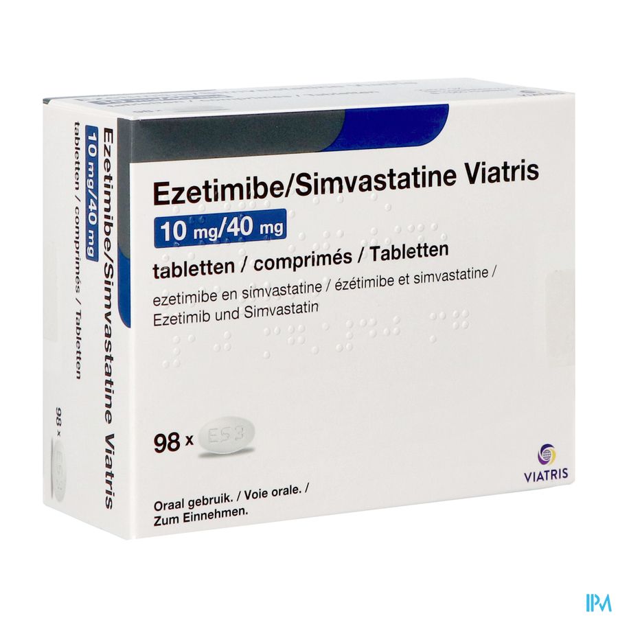 Ezetimibe Simvastatine Viatris 10mg/40mg Comp 98 Ezetimibe Simvastatine Viatris 10mg/40mg Comp 98
