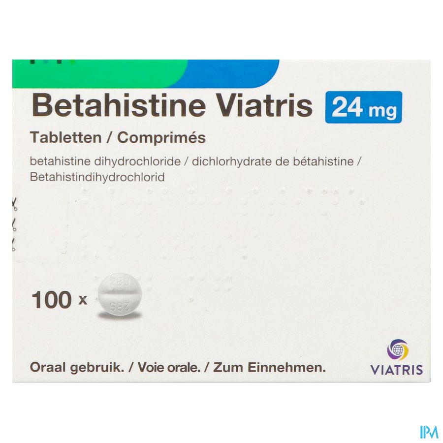 Betahistine Viatris 24mg Tabl 100 3
