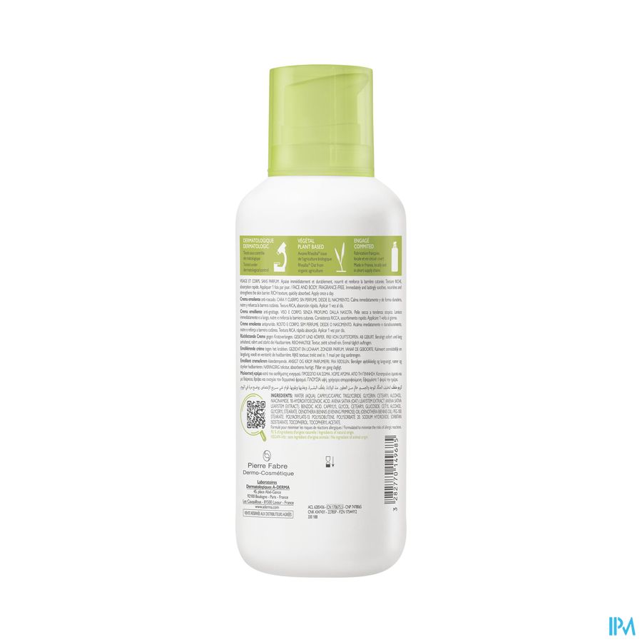 Aderma Exomega Control Creme Emolierend 400ml 2