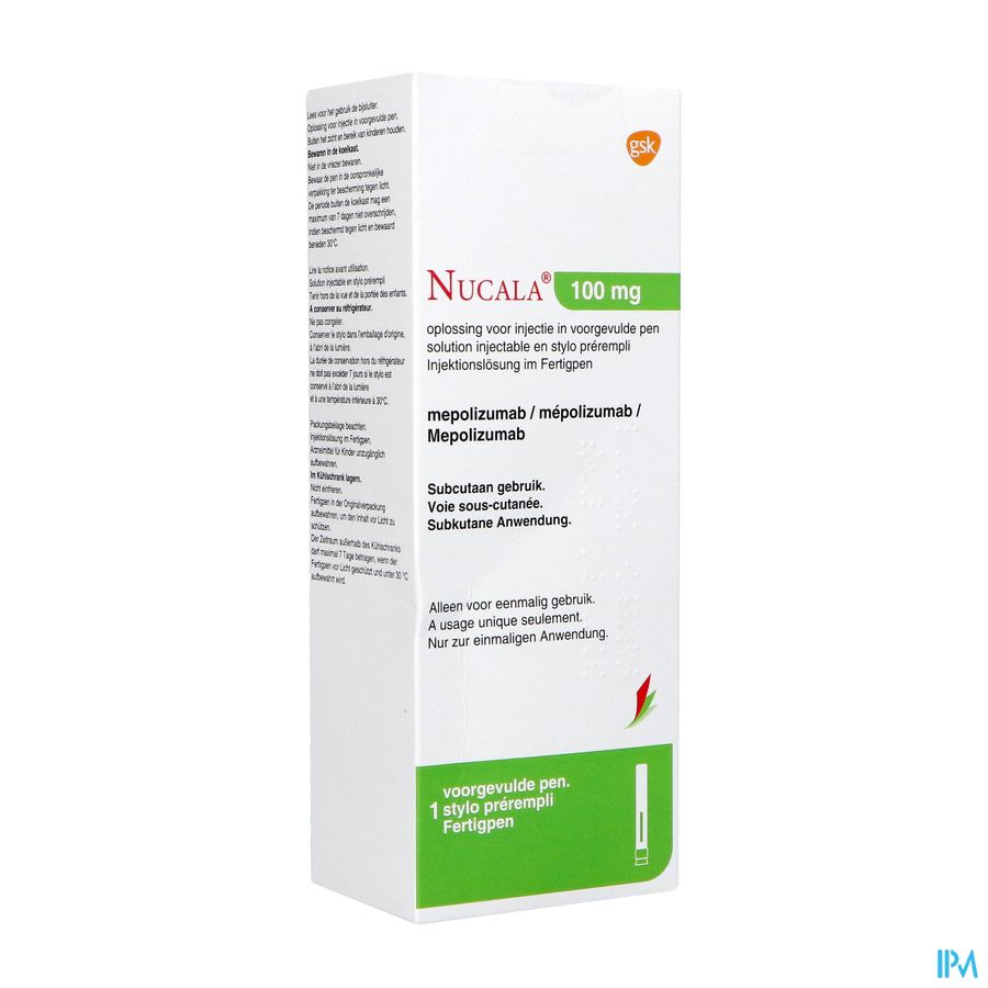 Nucala 100mg Abacus Opl Inj Voorgevulde Pen 1x1ml