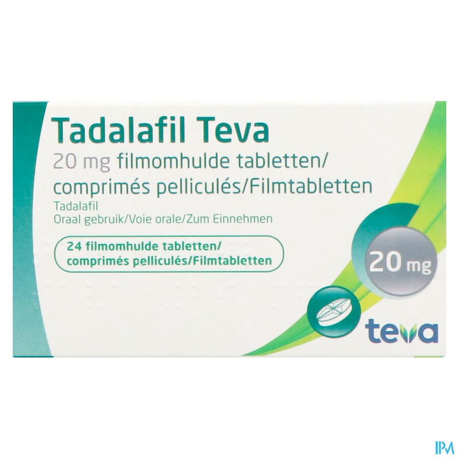 Tadalafil Teva Filmomh Tabl 24 X 20,0mg 2