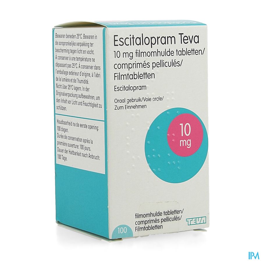 Escitalopram 10mg Teva Filmomh Tabl Pot 100x10mg Escitalopram 10mg Teva Filmomh Tabl Pot 100x10mg