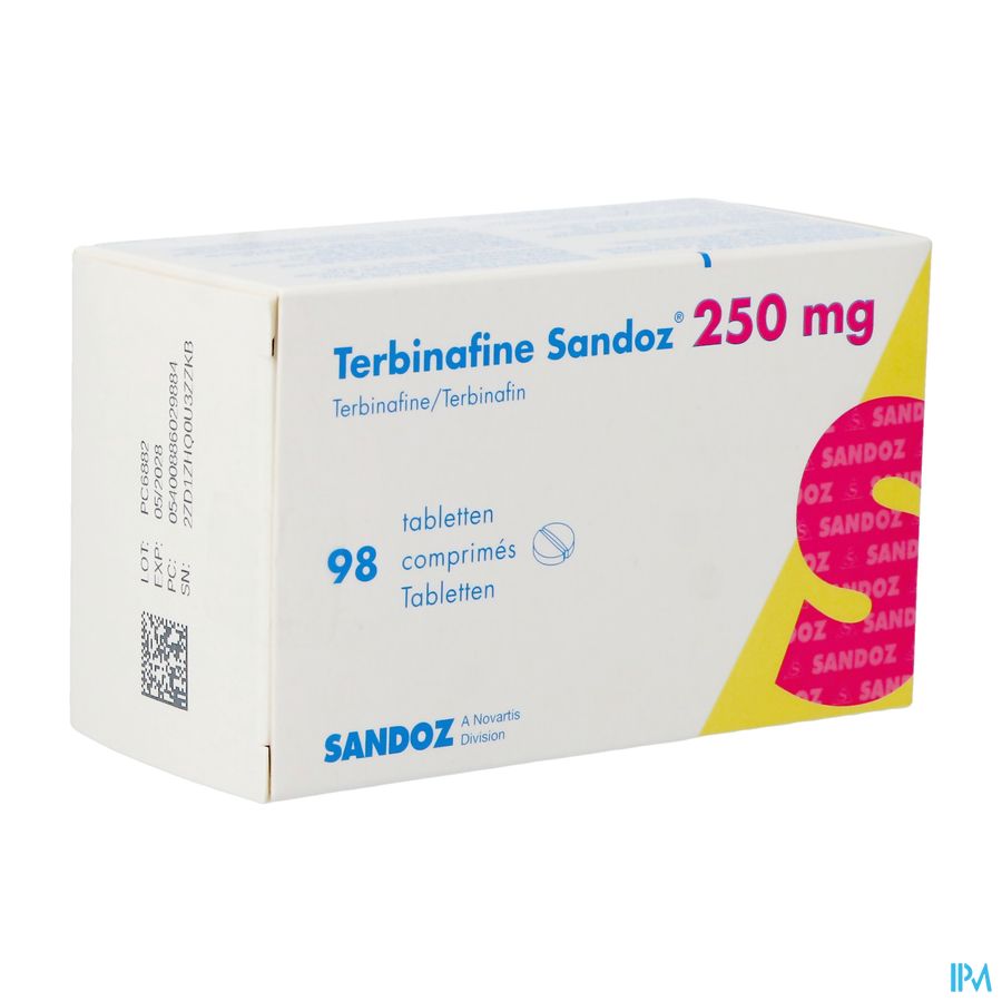 Terbinafine Sandoz Pi Pharma 250mg Tabl 98 Terbinafine Sandoz Pi Pharma 250mg Tabl 98