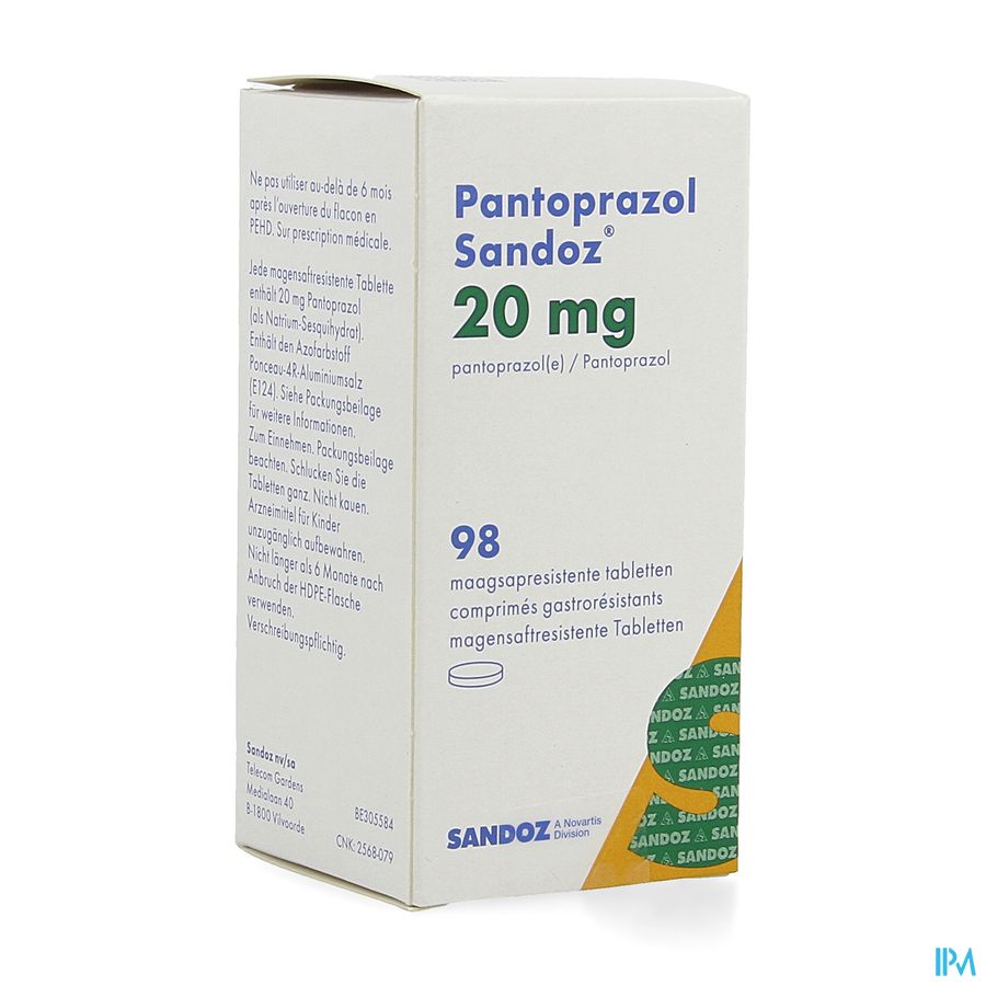 Pantoprazol 20mg Sandoz Maagsapresis. Tabl 98 Hdpe Pantoprazol 20mg Sandoz Maagsapresis. Tabl 98 Hdpe